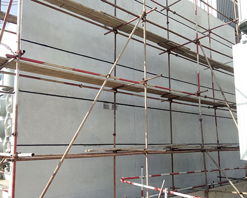 河南朝阳电厂防火墙清水混凝土透明保护